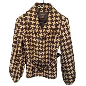 Chadwicks Brown and Cream Houndstooth Blazer